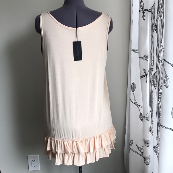 NWT ALICE RITTER SZ 10 or L PEACH RUFFLED TUNIC - Picture 3 of 5